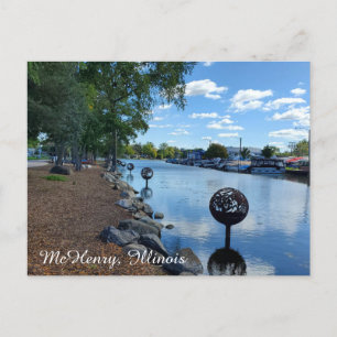 McHenry, Illinois Fox River Walkway Vykort
