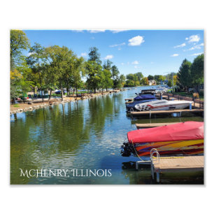 McHenry, Illinois River Walkway på Fox River Fototryck