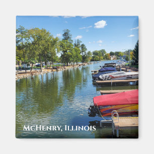 McHenry, Illinois River Walkway på Fox River Magnet