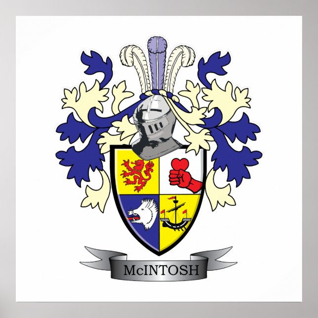 McIntosh Family Crest Jackar om Arm Poster (Framsidan)
