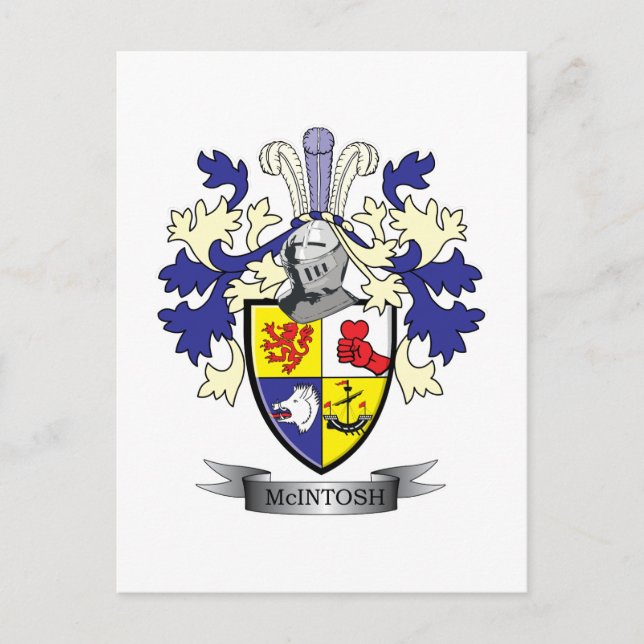 McIntosh Family Crest Jackar om Arm Vykort (Framsida)