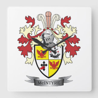 McIntyre Family Crest Jackar av Arm Fyrkantig Klocka