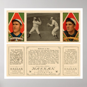 McIntyre på fladdermössWhite Sox baseball 1912 Poster