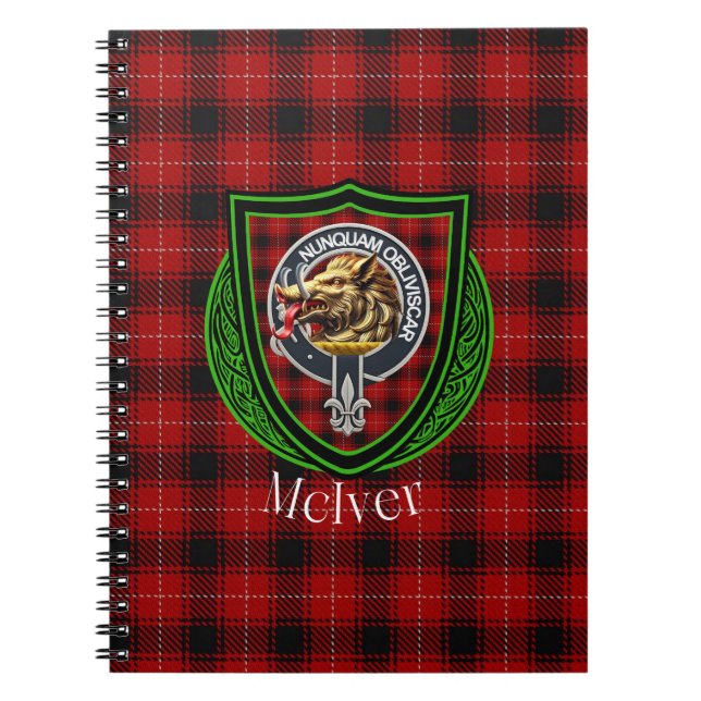 McIver Scottish Clan Tartan & Crest Anteckningsbok (Framsidan)
