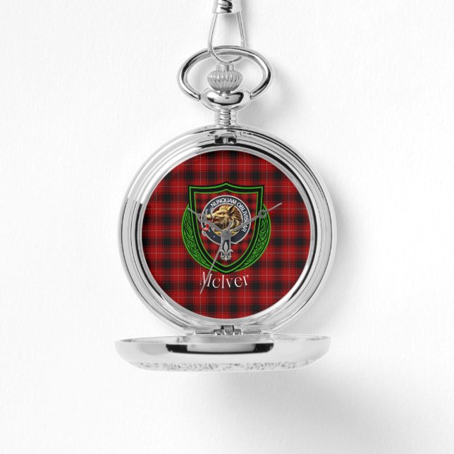 McIver Scottish Clan Tartan & Crest Armbandsur (Framsida)