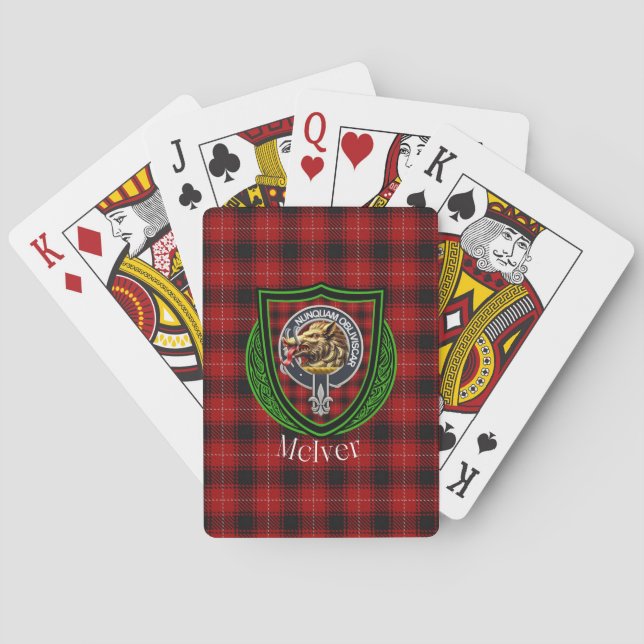McIver Scottish Clan Tartan & Crest Casinokort (Baksidan)