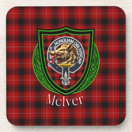 McIver Scottish Clan Tartan & Crest Underlägg