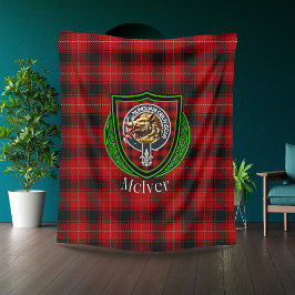 McIver skotska klan tartan vapen Fleecefilt