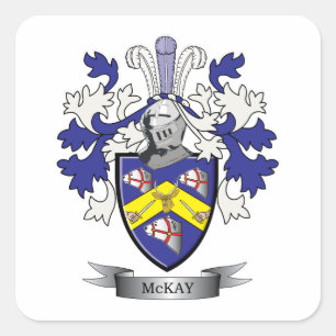 McKay Family Crest Jackar om Arm Fyrkantigt Klistermärke