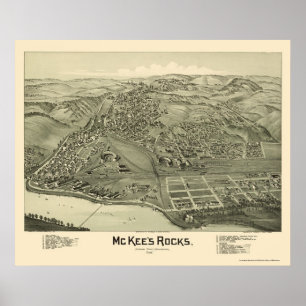 McKee's Sten, PA Panoramic Karta - 1901 Poster