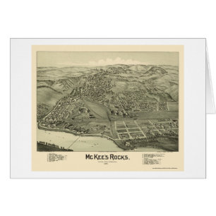 McKees stenar, panorama- karta för PA - 1901 Hälsningskort