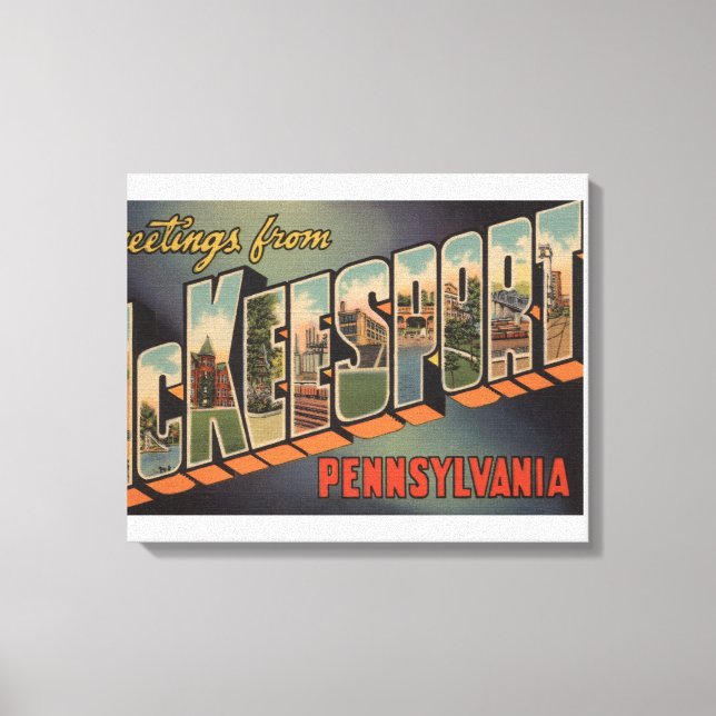 McKeesport, Pennsylvania - Large Brev Scenes Canvastryck (Framsida)