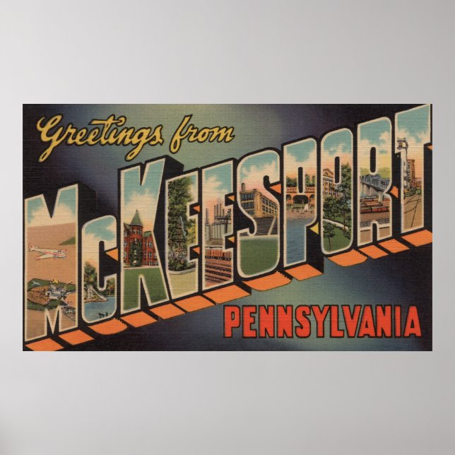 McKeesport, Pennsylvania - Large Brev Scenes Poster (Framsidan)