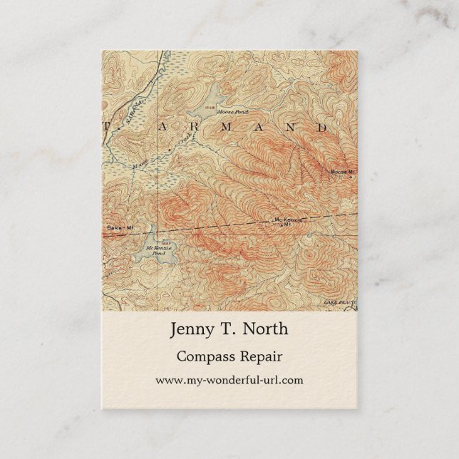 McKenzie och Moose Ponds, bergsdetaljer om McKenzi Visitkort (Framsida)