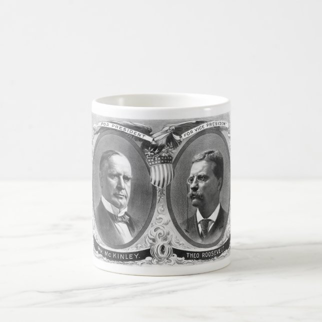 McKinley och Roosevelt valplakat Kaffemugg (Center)