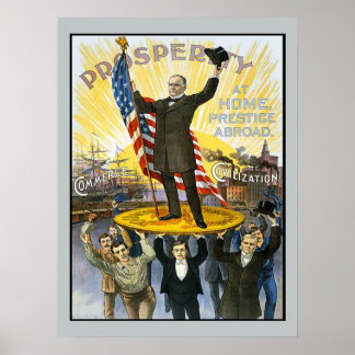 McKinley Republican Kampanj Vintage Historical Poster