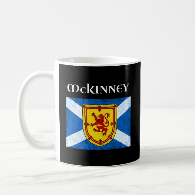 Mckinney Klan Scottish Namn Scotland Flagga Kaffemugg (Vänster)