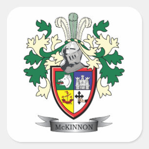 McKinnon Family Crest Jackar om Arm Fyrkantigt Klistermärke