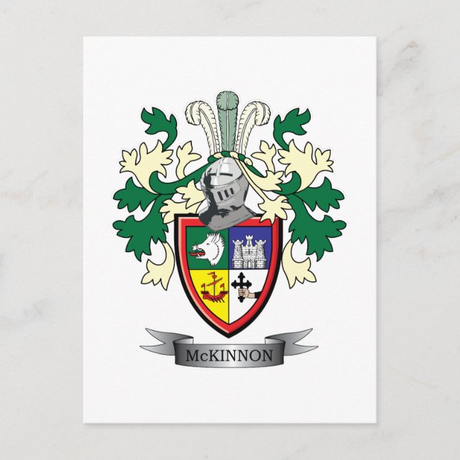 McKinnon Family Crest Jackar om Arm Vykort (Framsida)