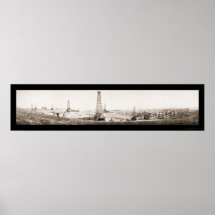 McKittrick Oil Fält Photo 1910 Poster