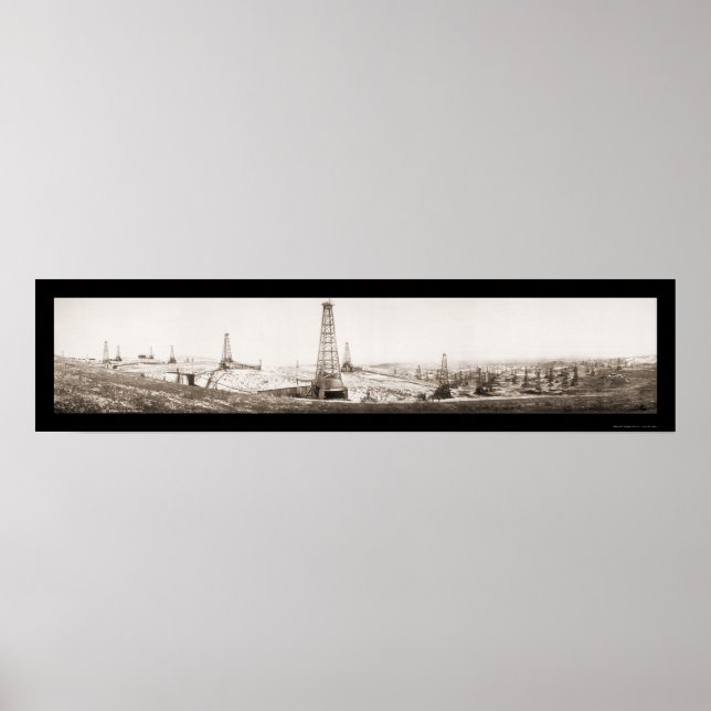 McKittrick Oil Fält Photo 1910 Poster (Framsidan)