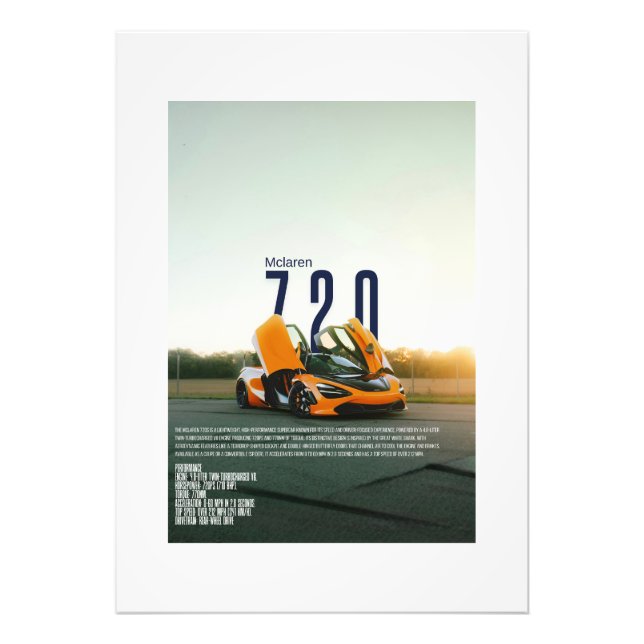 Mclaren 720s-affisch fototryck (Framsidan)