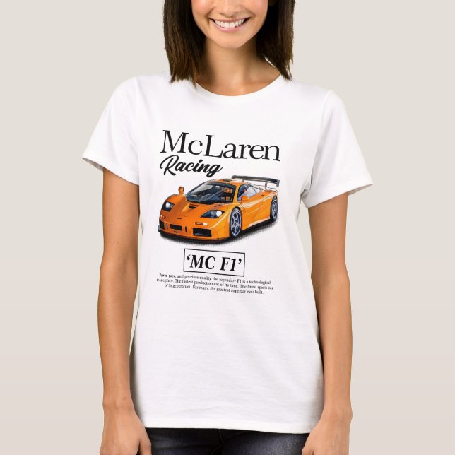 McLaren F1 Tävla Hoodie - Gåvor till bil T Shirt (Framsida)