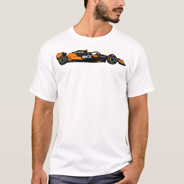 Mclaren Mcl38 2024 F1 Car Livery Norris T Shirt (Framsida)