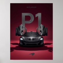 McLaren P1 Hypercar Affisch - Svart Supersportbil