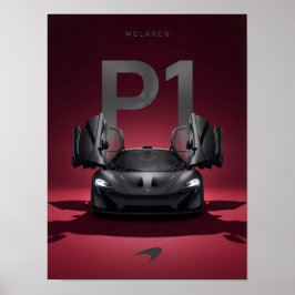 McLaren P1 Hypercar Affisch - Svart Supersportbil