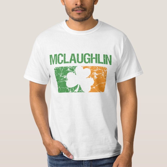 Mclaughlin efternamnklöver t shirt (Framsida)