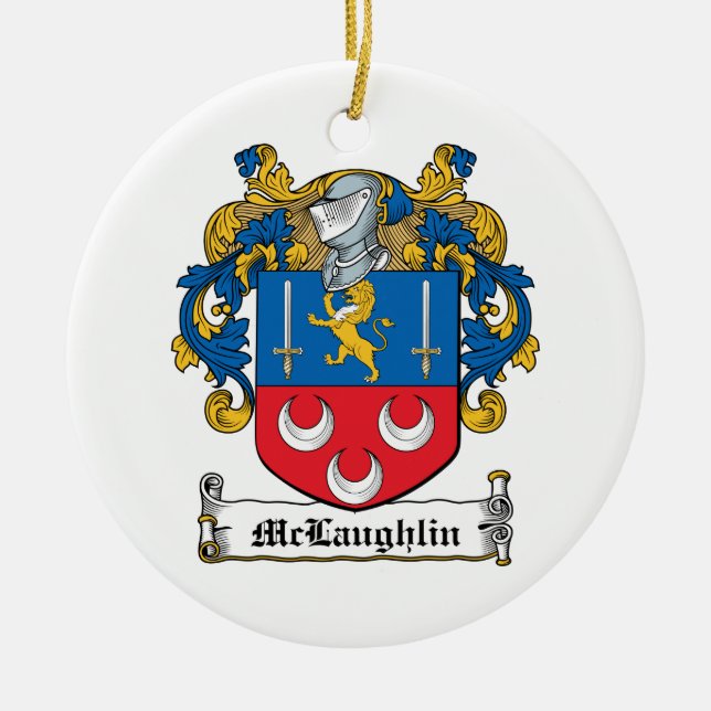 McLaughlin familjvapensköld Julgransprydnad Keramik (Framsidan)