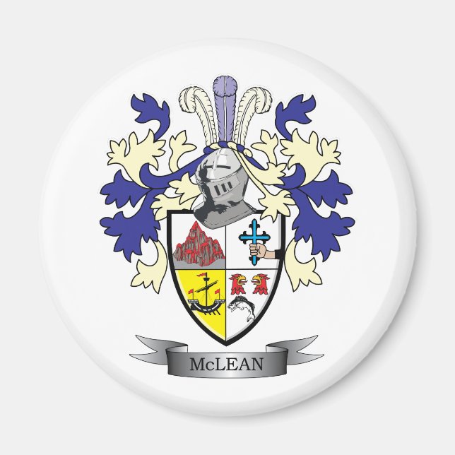 McLean Family Crest Jackar om Arm Magnet (Framsidan)