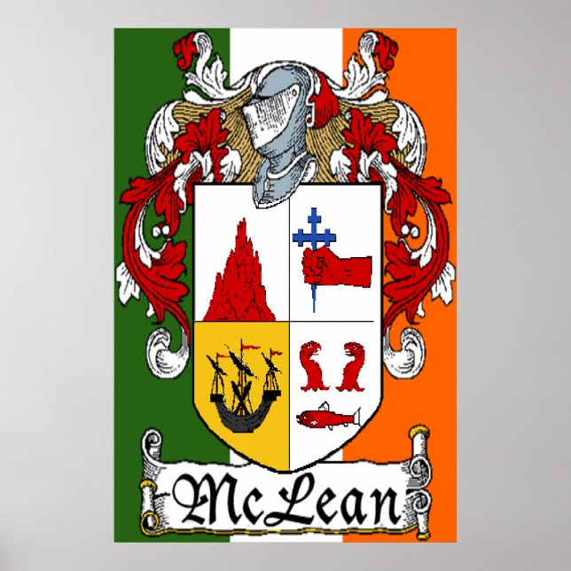McLean Jackar av Arm Irish Flagga Print Poster (Framsidan)