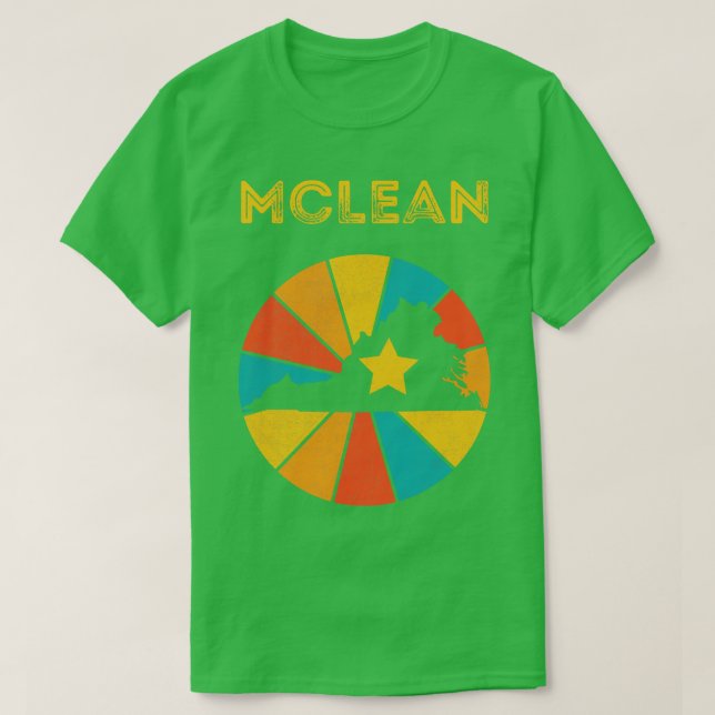 McLean Virginia Vintage Distress Souvenir 1 T Shirt (Design framsida)