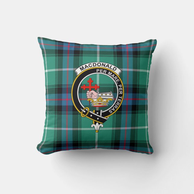 McLeod Clan Tartan, Badge och Motto Kudde (Framsida)