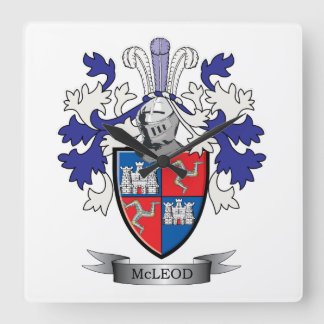 McLeod Family Crest Jackar av Arm Fyrkantig Klocka