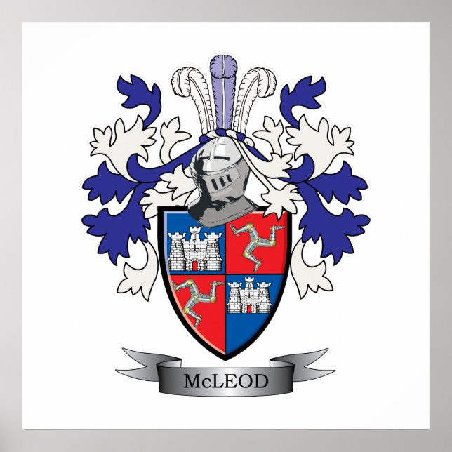 McLeod Family Crest Jackar av Arm Poster (Framsidan)
