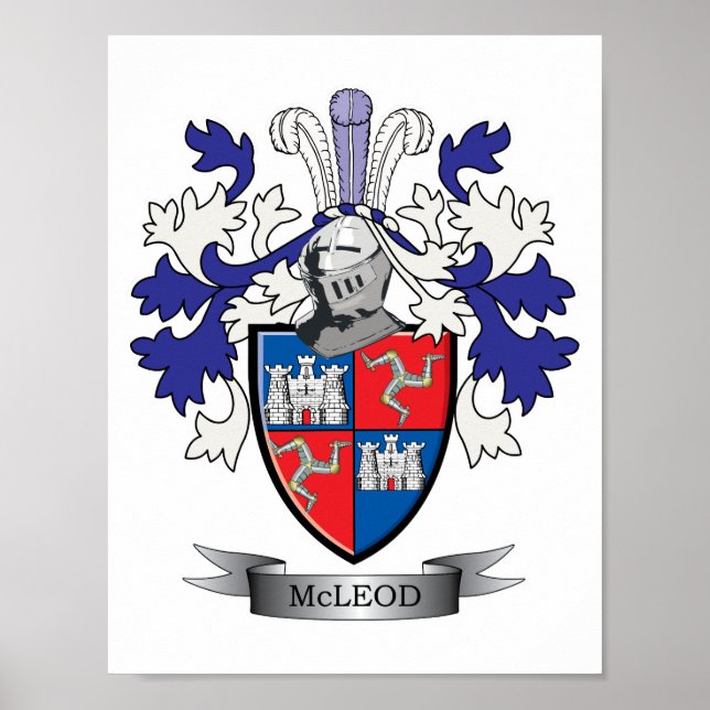 McLeod Family Crest Jackar av Arm Poster (Framsidan)