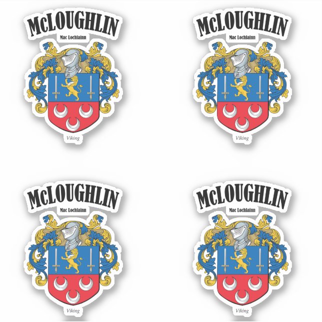McLoughlin Vapensköld Irish Translation & Meaning  Klistermärken (Framsida)
