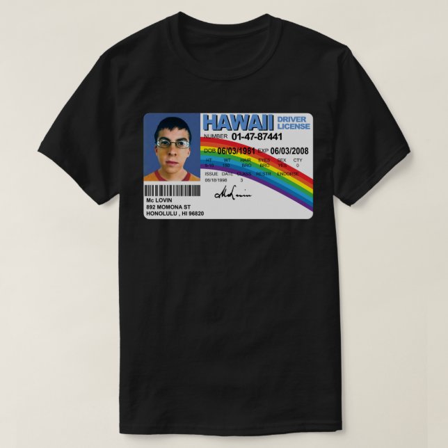 McLovin - Hög kvalitetsmärkning T Shirt (Design framsida)