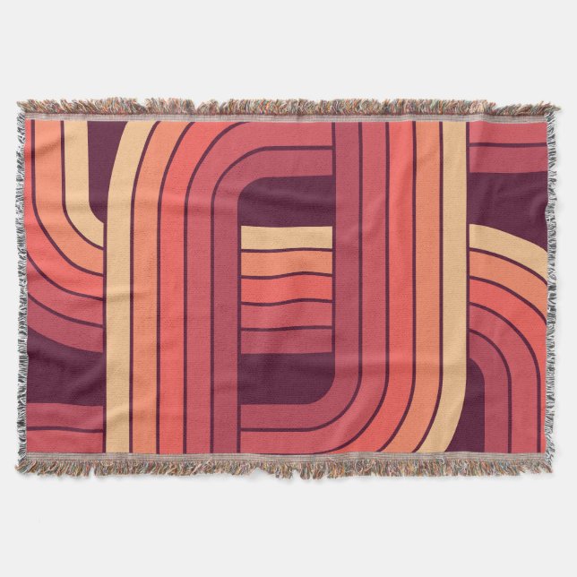 MCM 1970-tals Retro Stil Geometrisk Design Filt (Framsidan)