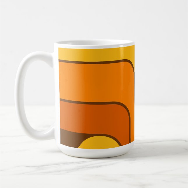 MCM 1970-tals Retro Stil Geometrisk Design Kaffemugg (Vänster)