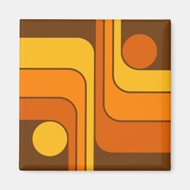 MCM 1970-tals Retro Stil Geometrisk Design Magnet (Framsidan)