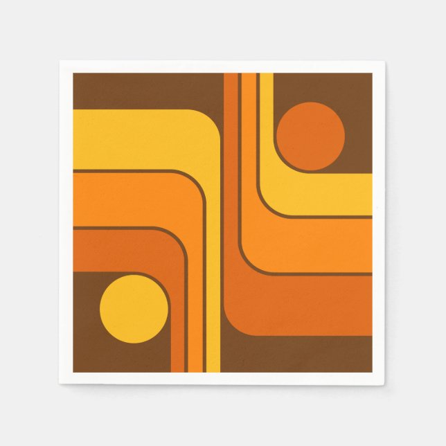 MCM 1970-tals Retro Stil Geometrisk Design Pappersservett (Framsidan)