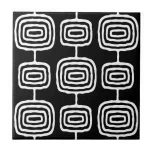 MCM Atomic Ringar Abstrakt Mönster Kakelplatta