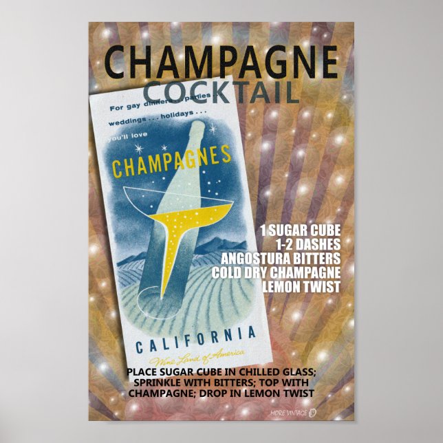MCM CHAMPAGNE COCKTAIL RECIPE vers 2 Poster (Framsidan)