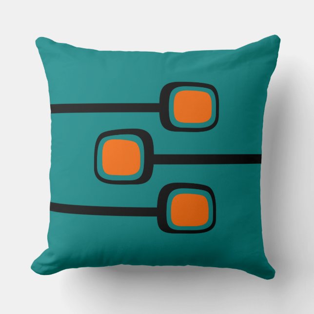 MCM Dekorativ kudde i Orange och Teal. (Framsida)