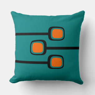 MCM Dekorativ kudde - Retro Teal and Orange Print