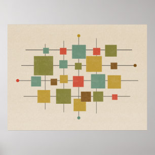 MCM-geometriska rutor - flervykort Poster